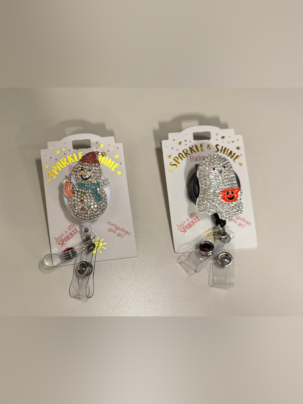 ✨Bundle✨ NWT Silver Rhinestone Holiday Badge Reel Bundle
